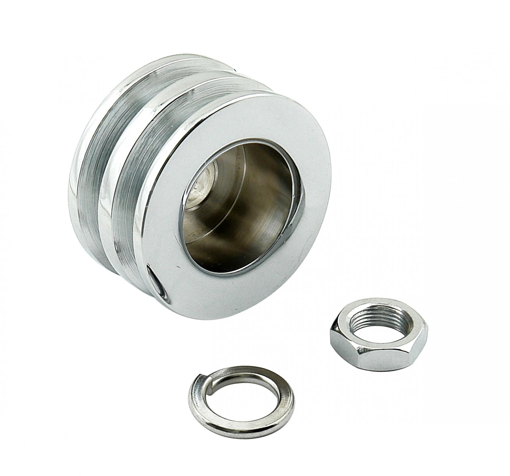Alternator Pulley Chrome Double Groove Fits GM/Ford Mr Gasket