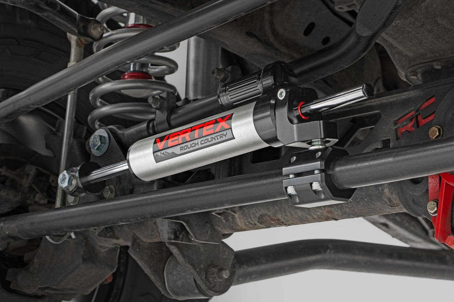 Rough Country Vertex Steering Stabilizer Pass-Through 07-18 Jeep Wrangler JK Rough Country