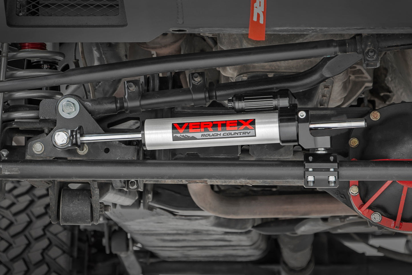 Rough Country Vertex Steering Stabilizer Pass-Through 07-18 Jeep Wrangler JK Rough Country