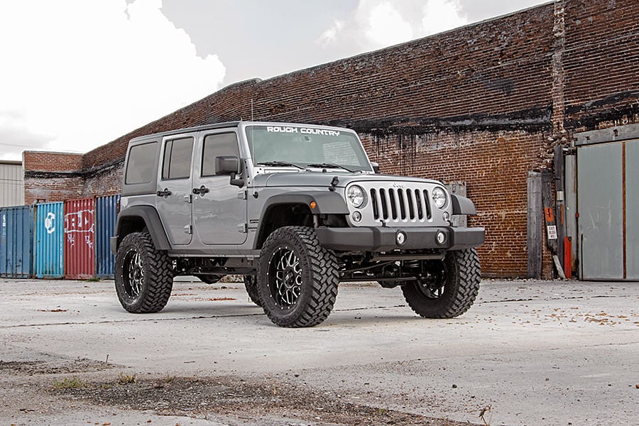 4 Inch Lift Kit M1 Jeep Wrangler Unlimited 2WD/4WD (2007-2018) Rough Country-1