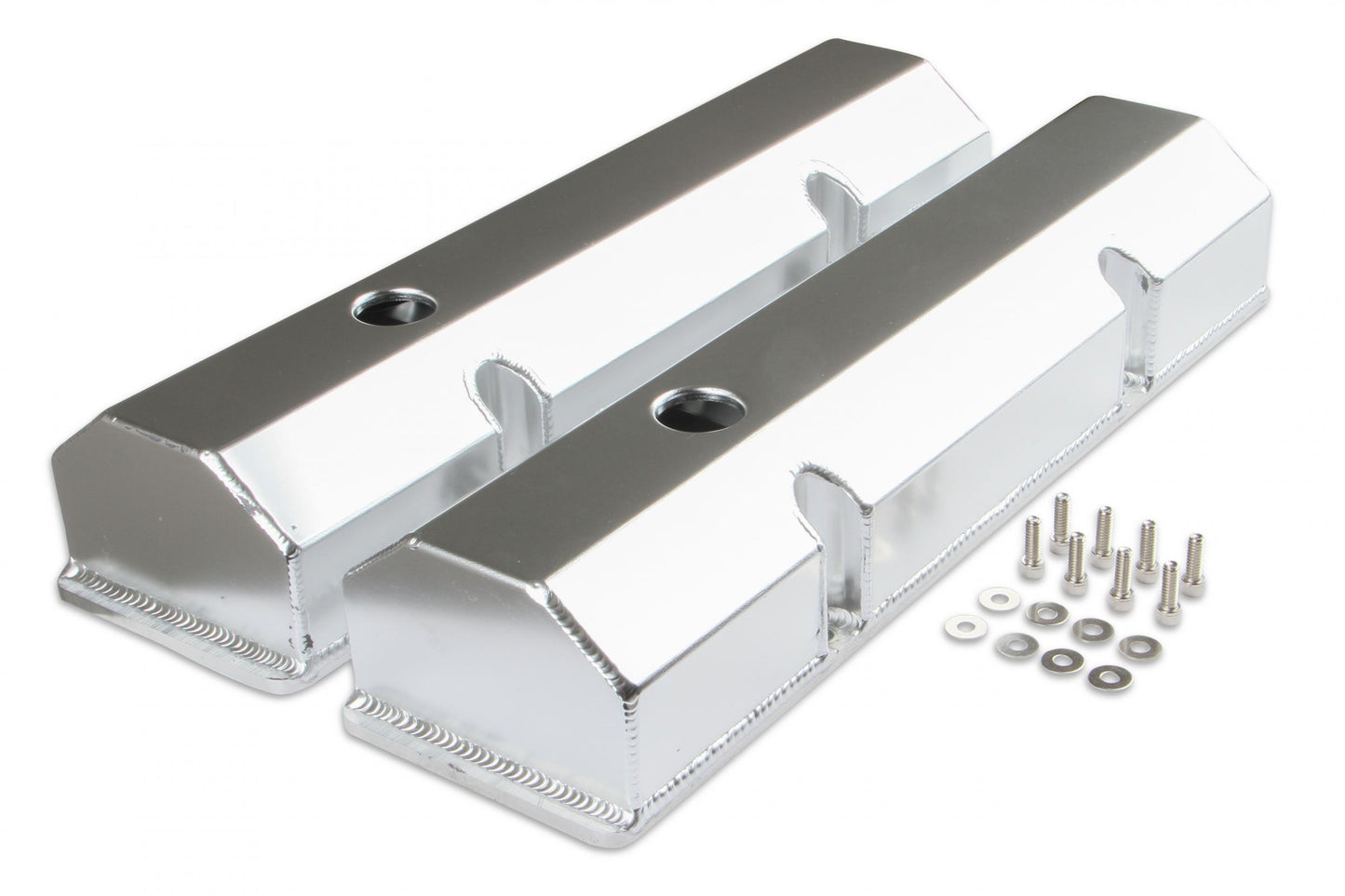 Fabricated Aluminum Valve Covers Silver Finish Fits 1960-1986 Chevrolet 262-400 Gen I Small Block Mr Gasket