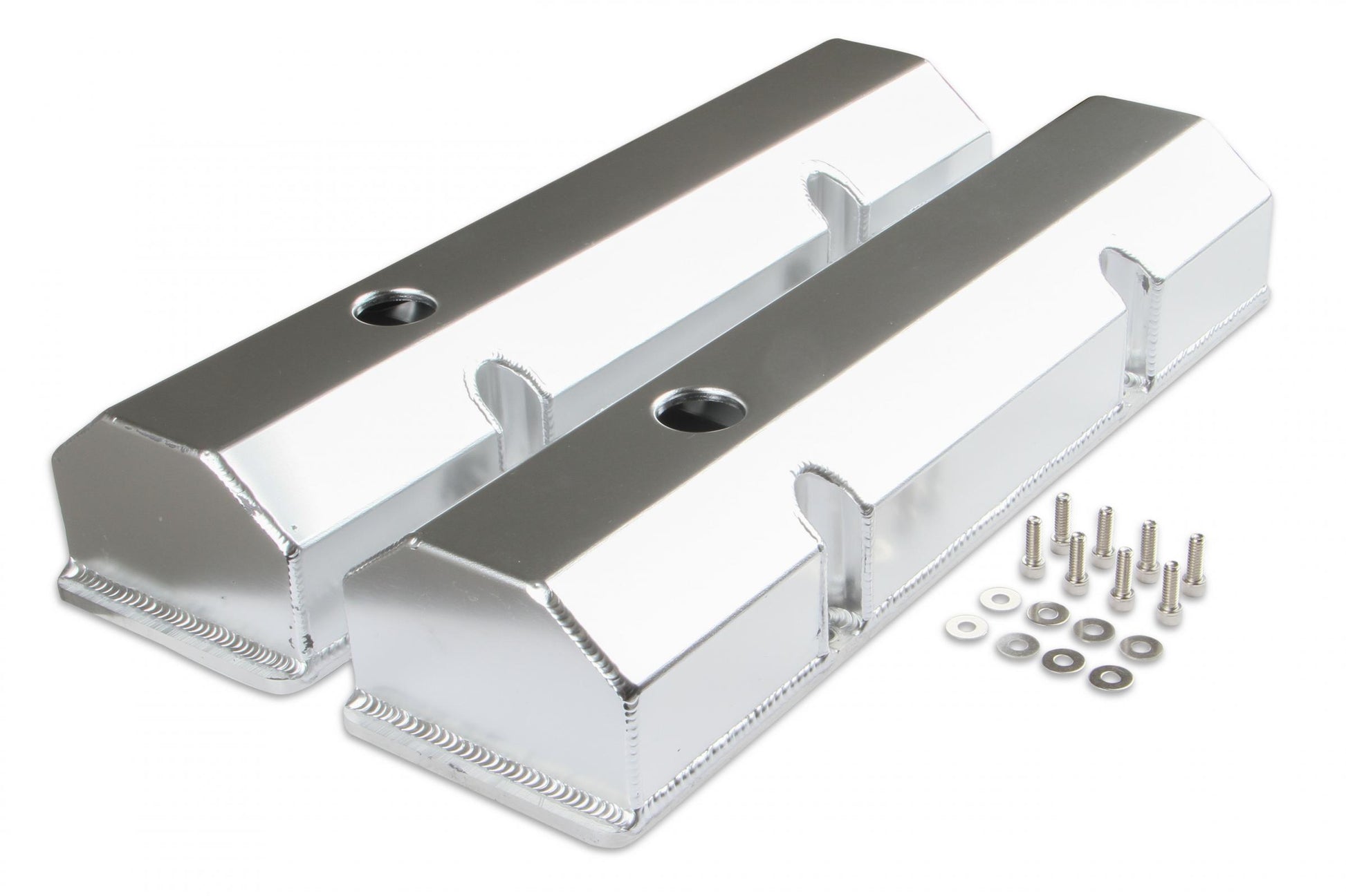 Fabricated Aluminum Valve Covers Silver Finish Fits 1960-1986 Chevrolet 262-400 Gen I Small Block Mr Gasket