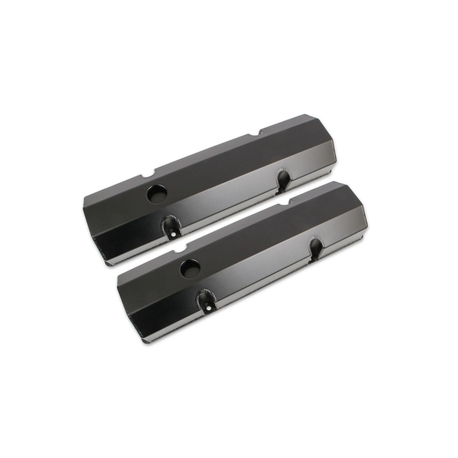 Fabricated Aluminum Valve Covers Black Finish Fits 1960-1986 Chevrolet 262-400 Gen I Small Block Mr Gasket-2