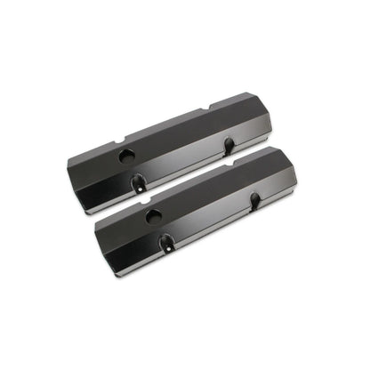 Fabricated Aluminum Valve Covers Black Finish Fits 1960-1986 Chevrolet 262-400 Gen I Small Block Mr Gasket-2