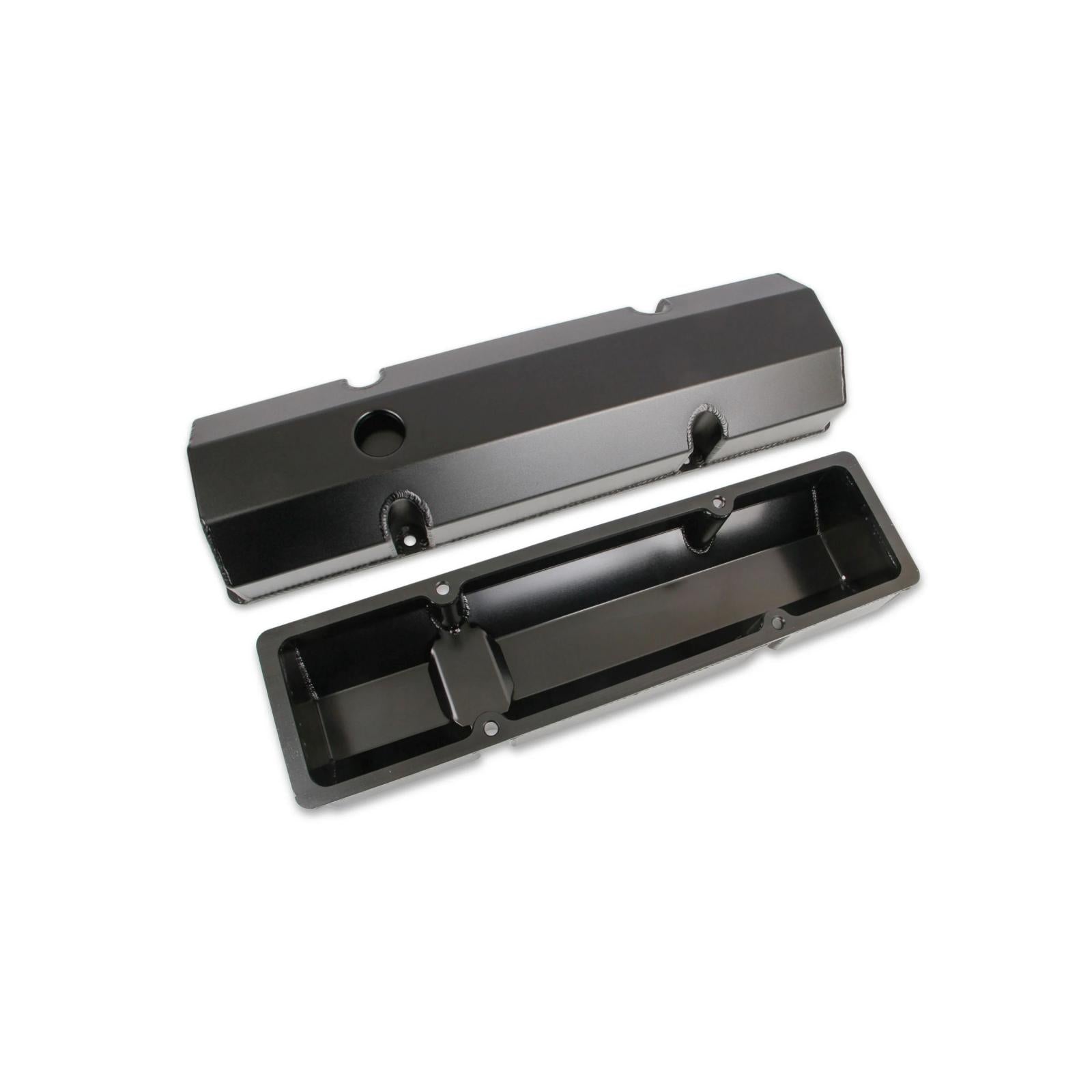 Fabricated Aluminum Valve Covers Black Finish Fits 1960-1986 Chevrolet 262-400 Gen I Small Block Mr Gasket-3