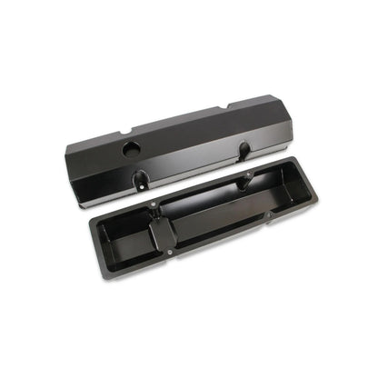 Fabricated Aluminum Valve Covers Black Finish Fits 1960-1986 Chevrolet 262-400 Gen I Small Block Mr Gasket-3