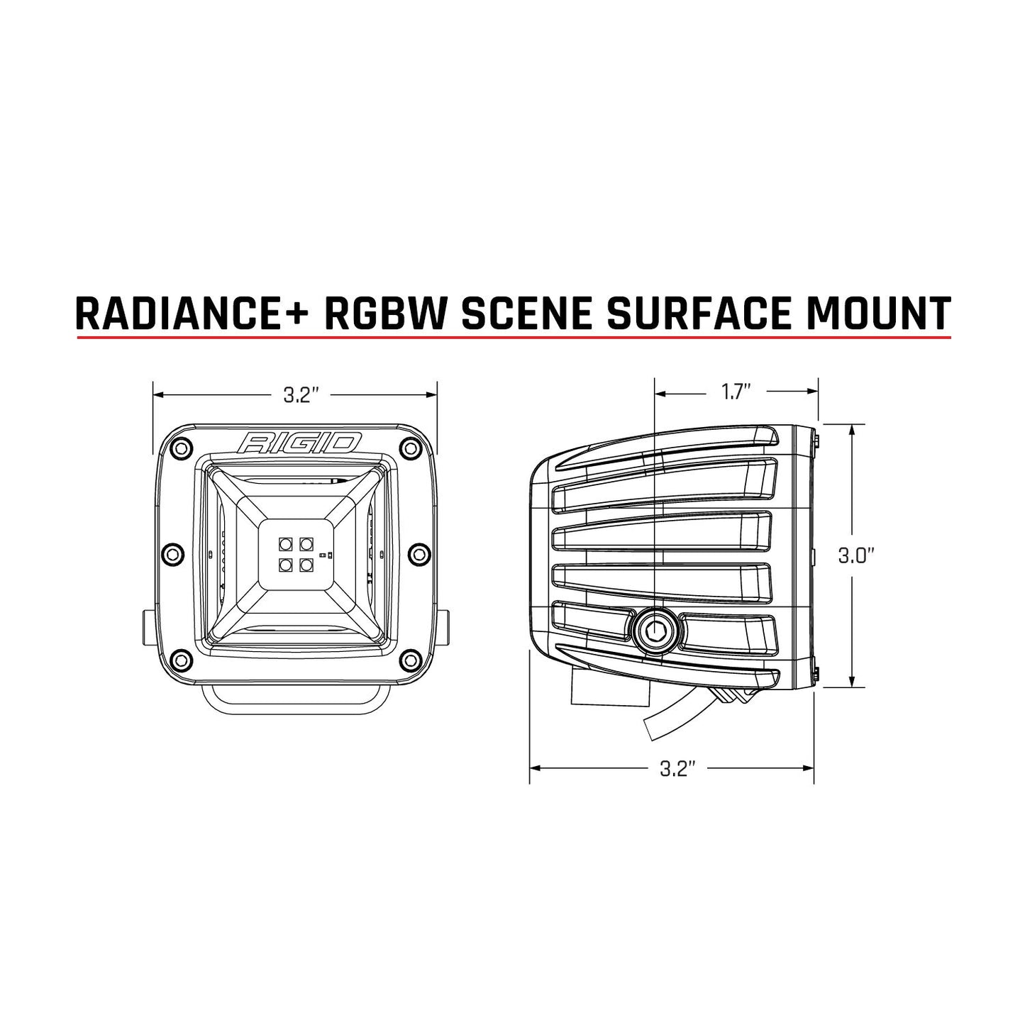 Rigid Industries Radiance Plus Scene RGBW Surface Mount Pair RIGID Industries