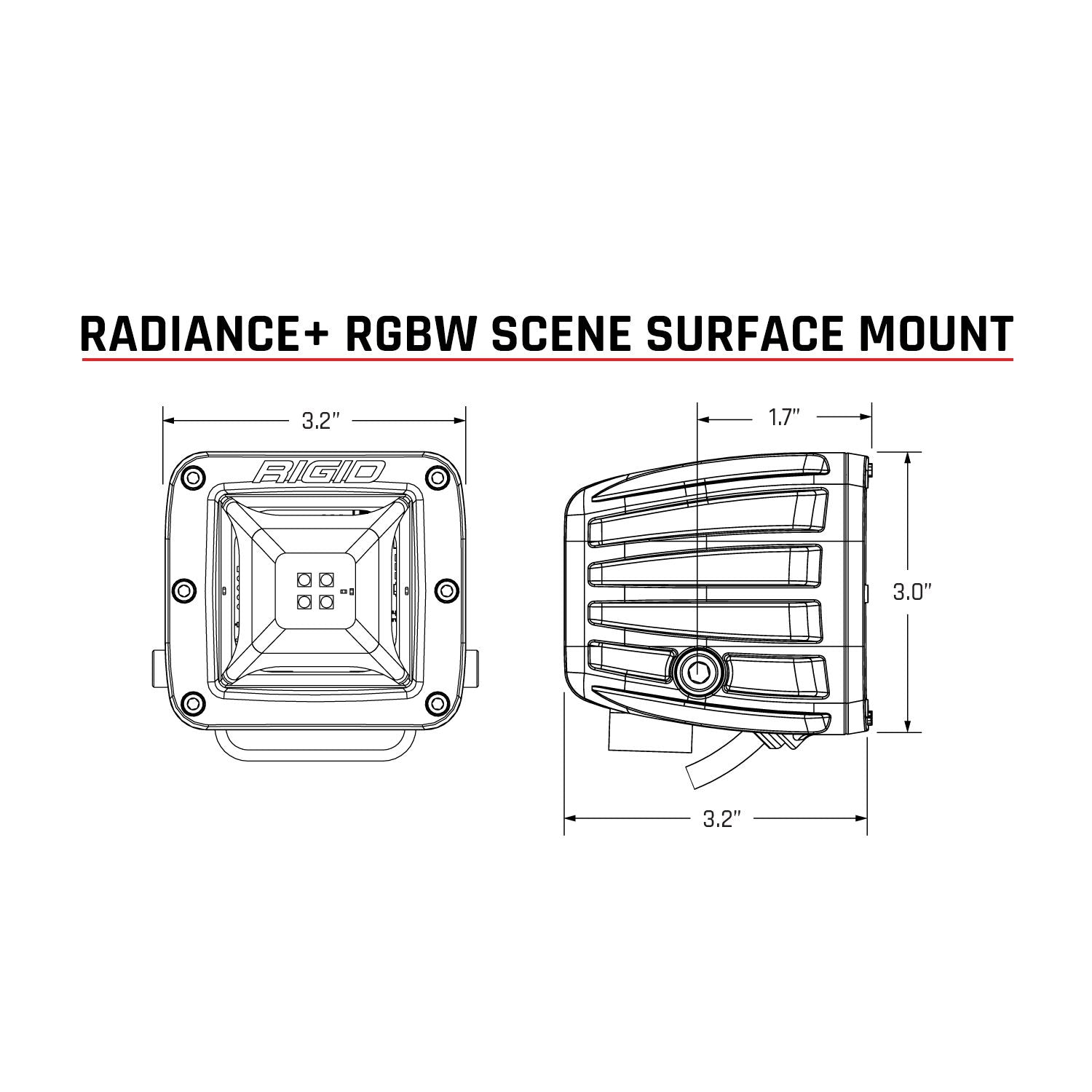 Rigid Industries Radiance Plus Scene RGBW Surface Mount Pair RIGID Industries