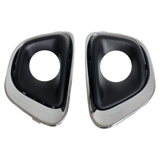Front Chrome Fog Lamp Bezel Set for 2014-2017 Jeep MK Compass Crown Automotive