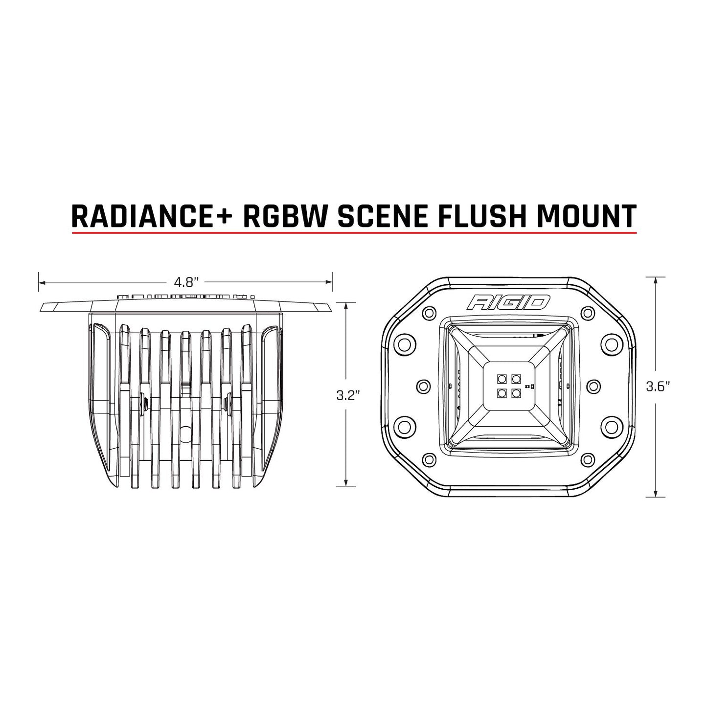 Radiance Plus Scene RGBW Flush Mount Pair Rigid Industries-2
