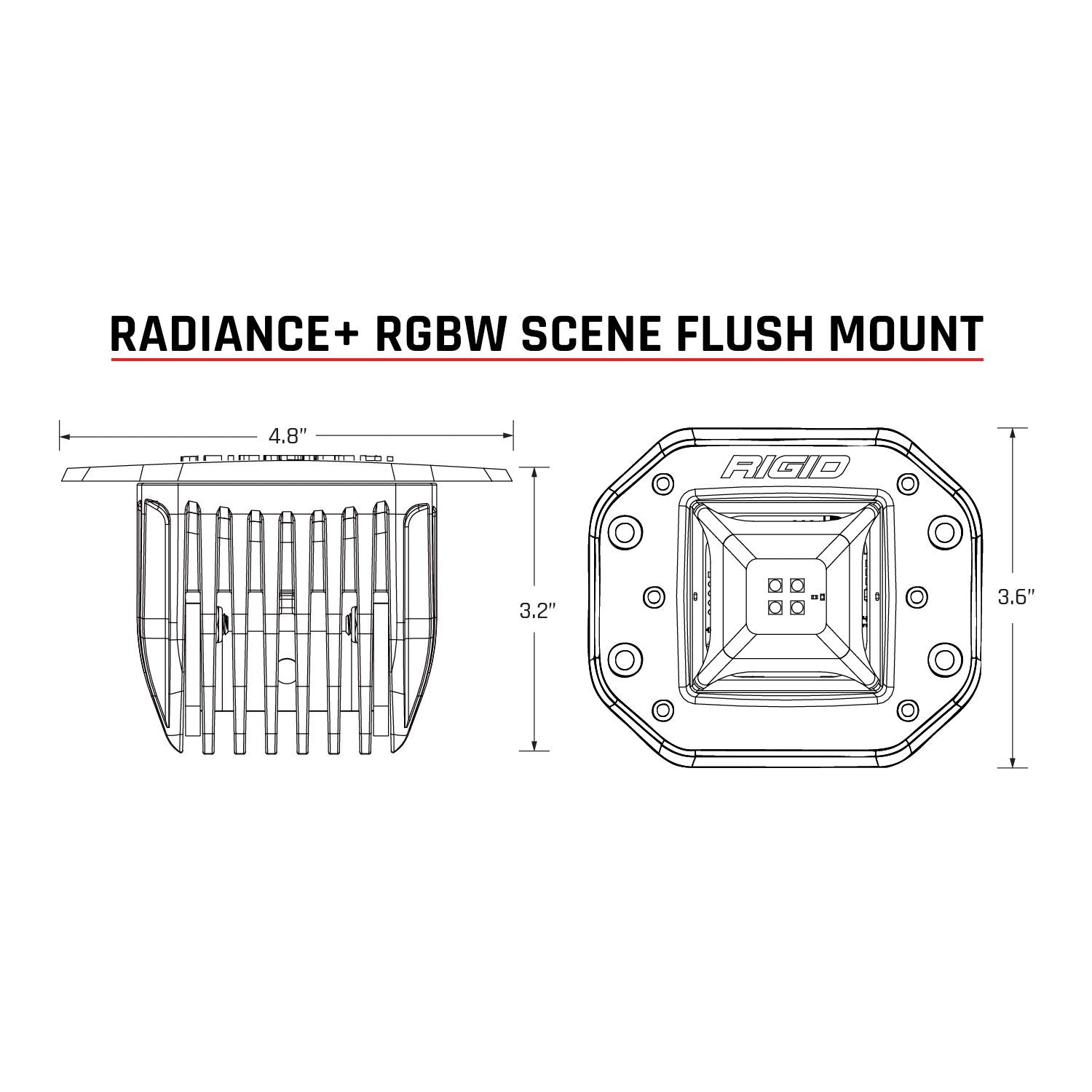 Radiance Plus Scene RGBW Flush Mount Pair Rigid Industries-2