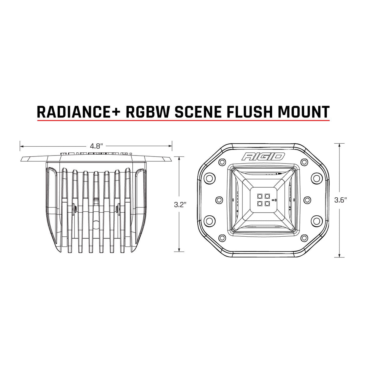 Radiance Plus Scene RGBW Flush Mount Pair Rigid Industries-2