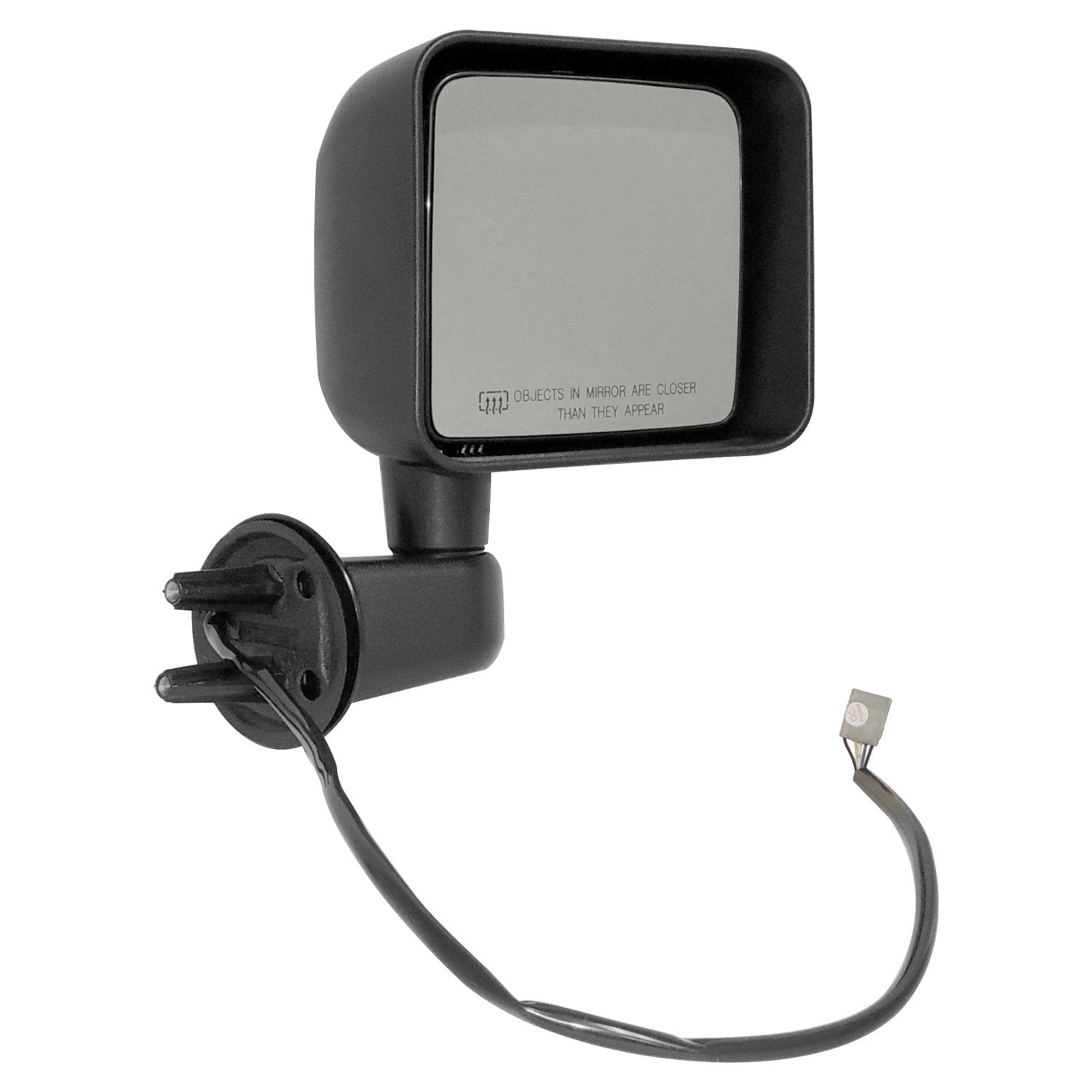 Right Power, Heated, Manual Folding Mirror for 2014 JK Wrangler LHD, Black Crown Automotive