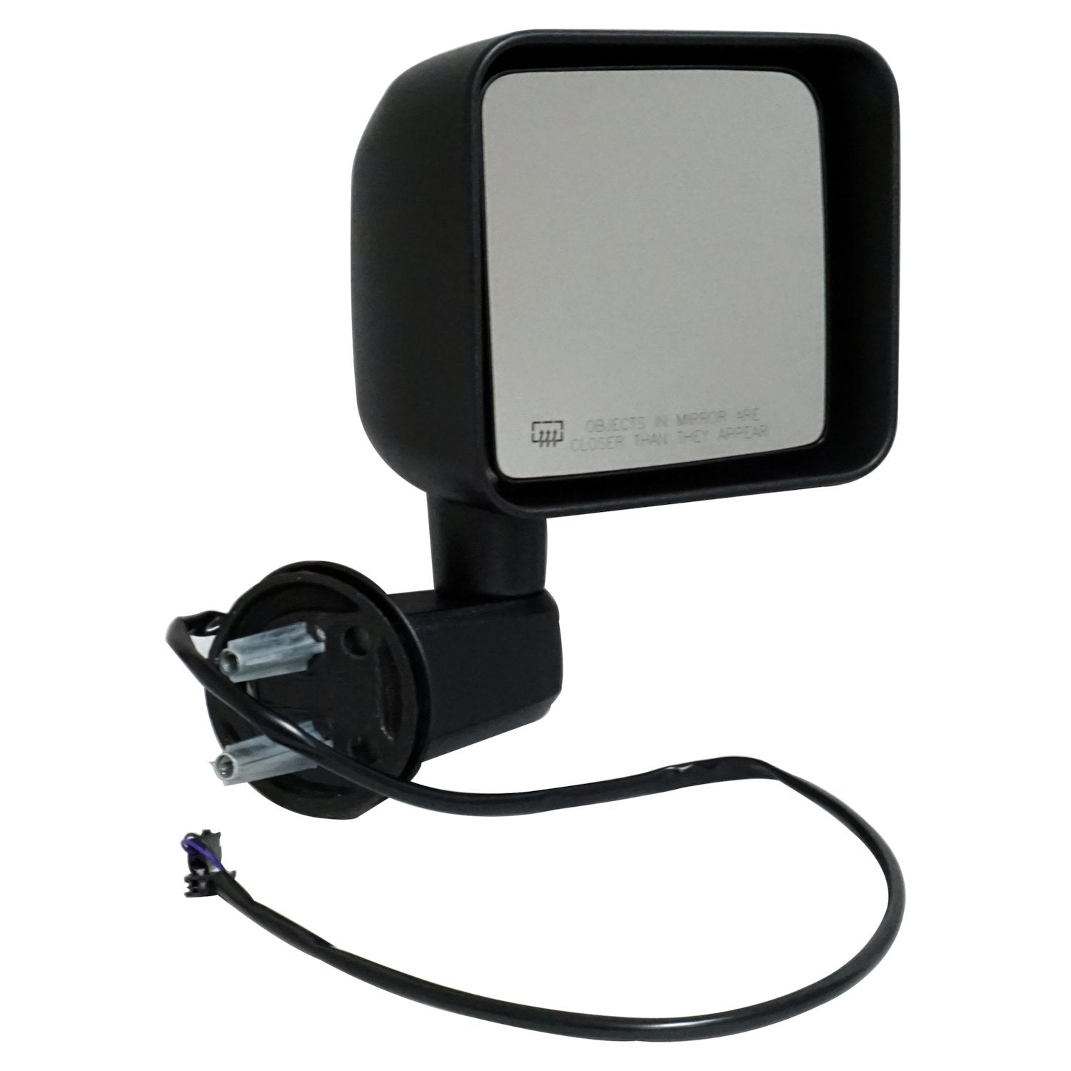 Black ; Right Power, Heated, Manual Folding Mirror for 2015-2018 Jeep JK Wrangler Crown Automotive