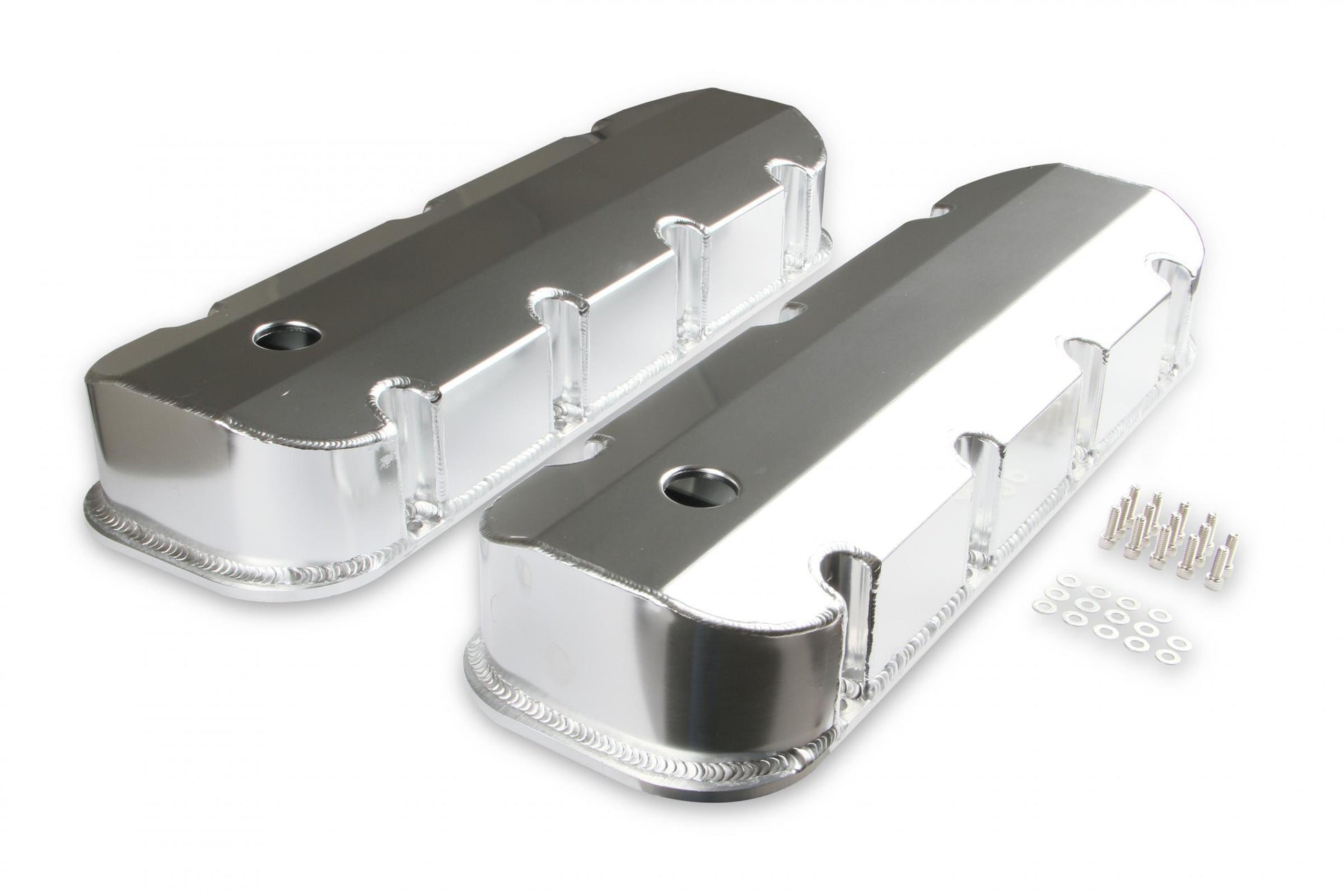 Fabricated Aluminum Valve Covers with Breather Holes Short Bolt Fits 1965-2000 Chevrolet 396-454 Big Block Mr Gasket