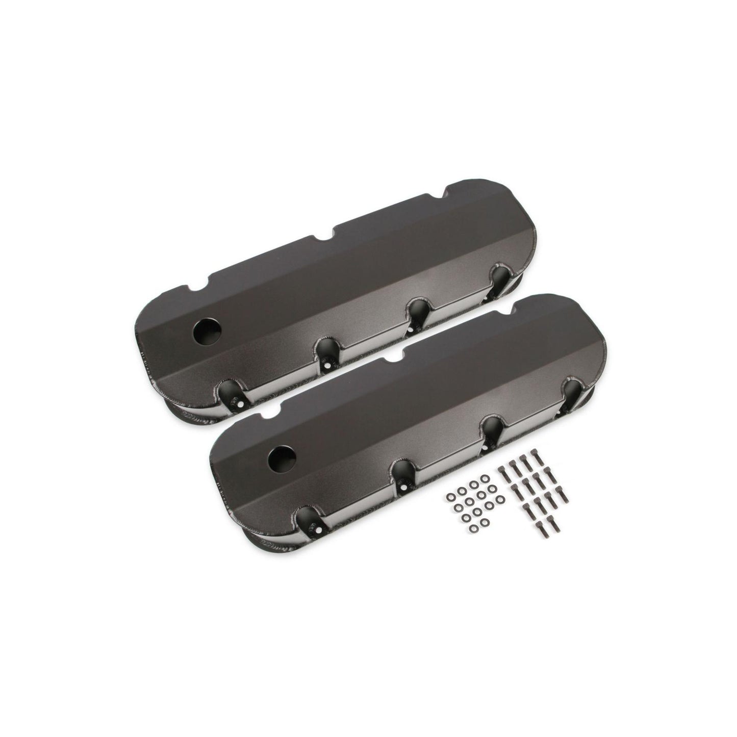 Fabricated Aluminum Valve Covers Black Finish Fits 1965-2000 Chevrolet 396-454 Short Bolt BBC Mr Gasket-1
