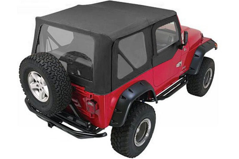 Complete Soft Top Clear Window with Frame & Hardware for 1997-2006 Jeep Wrangler TJ Rampage-14
