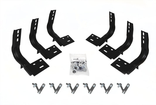 OE Xtreme Side Steps Mounting Brackets Only Textured Black 2009-2025 Dodge Ram 150/2500/3500 Go Rhino