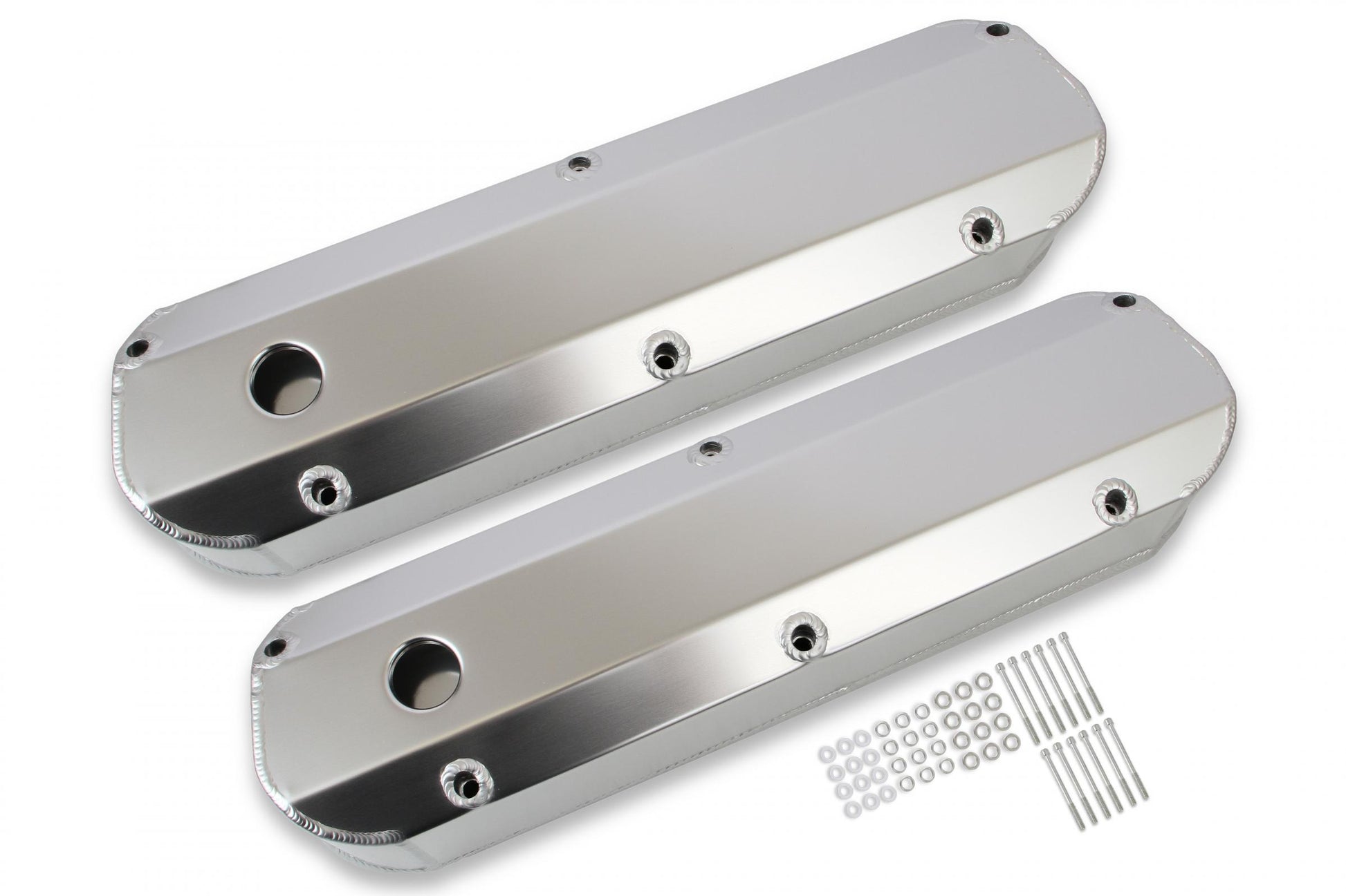 Fabricated Aluminum Valve Covers Silver Fits 1962-1985 Ford 221-351W Small Block Mr Gasket
