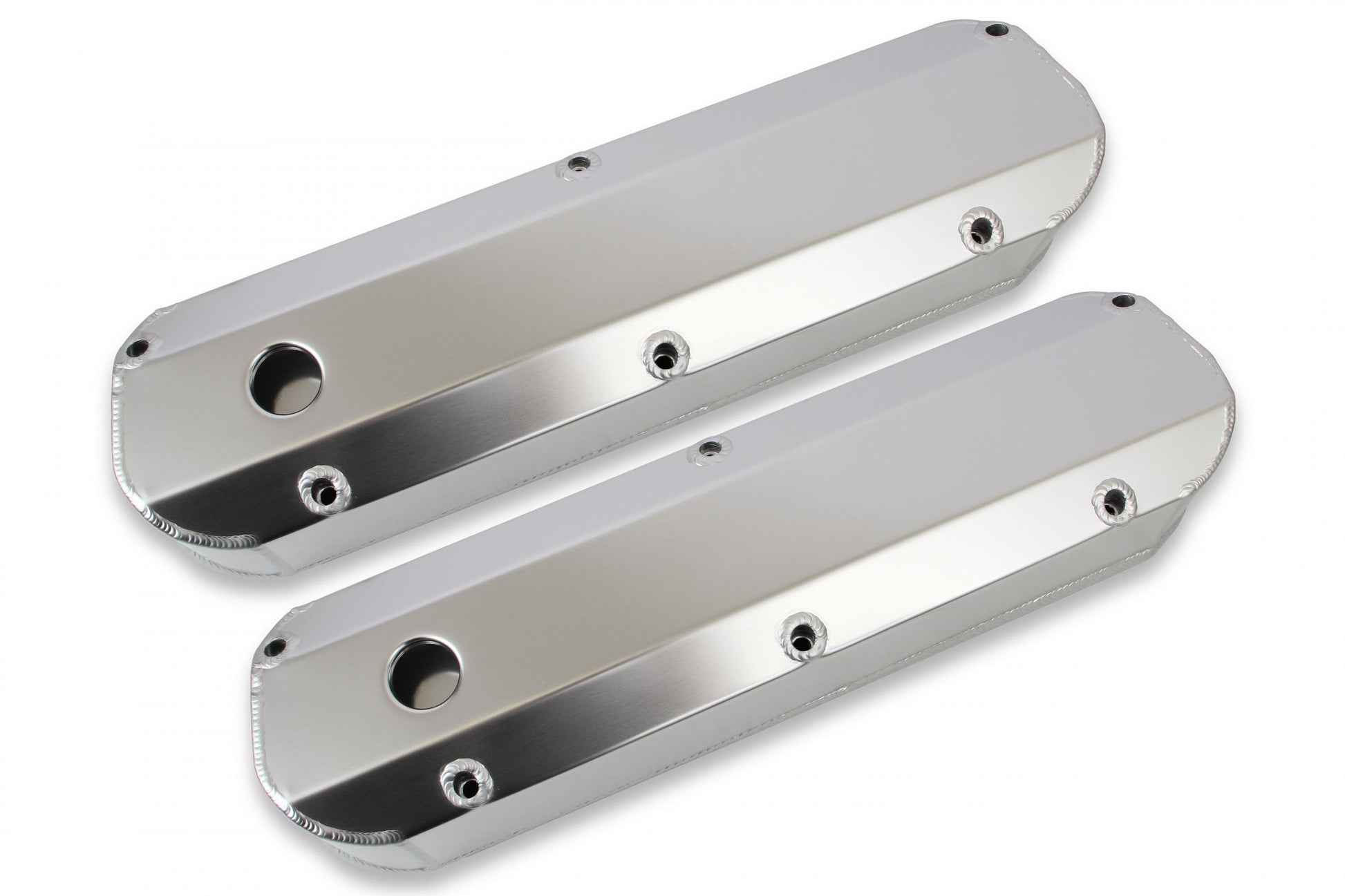 Fabricated Aluminum Valve Covers Silver Fits 1962-1985 Ford 221-351W Small Block Mr Gasket-1