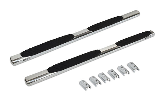 4 Inch OE Xtreme SideSteps With Mounting Bracket Kit Polished Stainless Steel 2007-2013 Silverado/Sierra 1500 Go Rhino