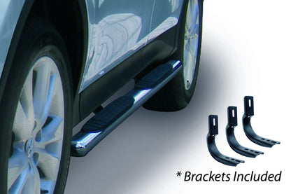 4 Inch OE Xtreme SideSteps With Mounting Bracket Kit Polished Stainless Steel 2007-2013 Silverado/Sierra 1500 Go Rhino-2