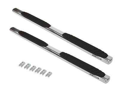 4 Inch OE Xtreme SideSteps With Mounting Bracket Kit Polished Stainless Steel 2007-2013 Silverado/Sierra 1500/2500 HD Go Rhino