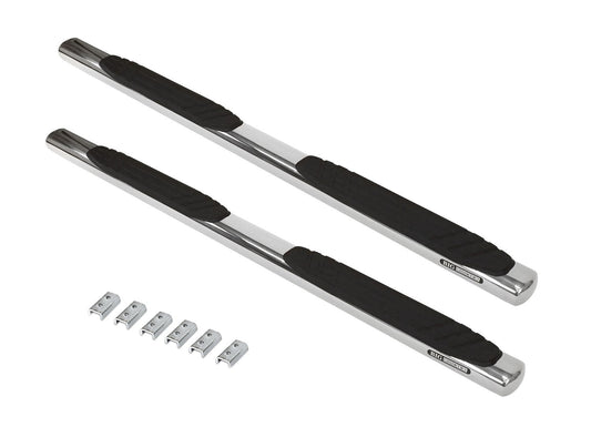 4 Inch OE Xtreme SideSteps With Mounting Bracket Kit Polished Stainless Steel 2007-2013 Silverado/Sierra 1500/2500 HD Go Rhino