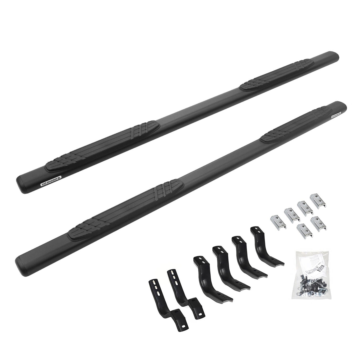 4 Inch OE Xtreme SideSteps With Mounting Bracket Kit Textured Black 2007-2018 Silverado/Sierra 1500 2015-2018 Silverado/Sierra 2500 HD/3500 HD Go Rhino