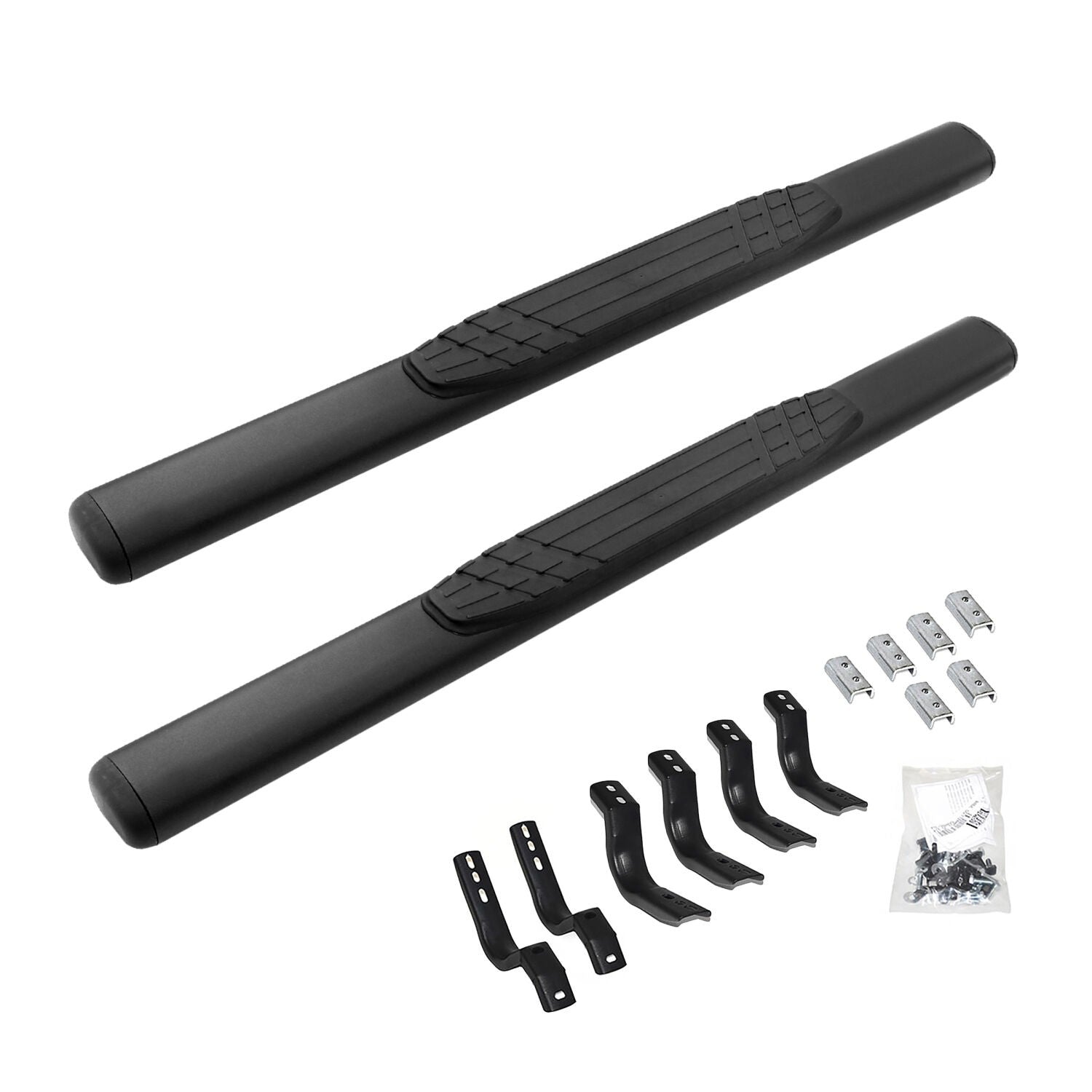 4 Inch OE Xtreme SideSteps With Mounting Bracket Kit Textured Black 2009-2025 Dodge Ram 150/2500/3500 Go Rhino-1