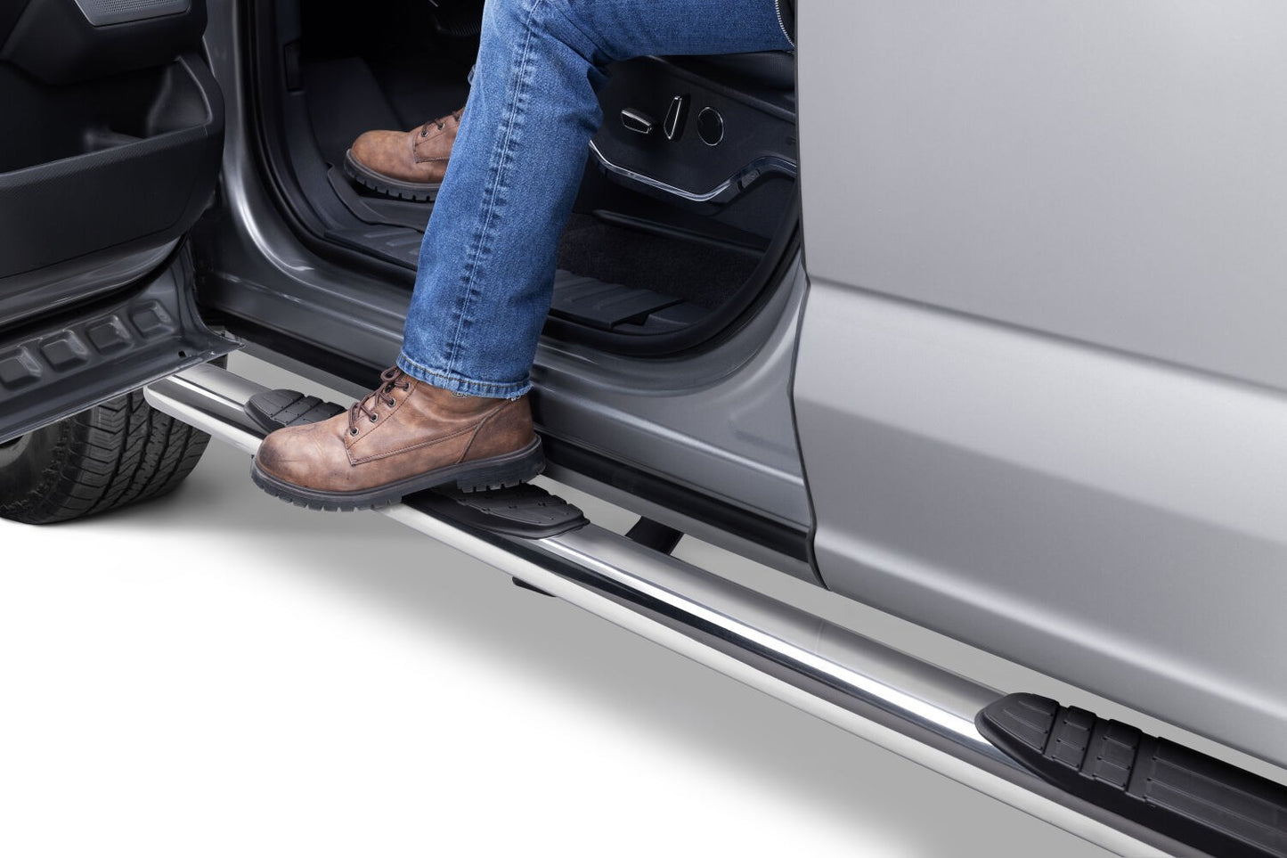 4 Inch OE Xtreme SideSteps With Mounting Bracket Kit Polished Stainless Steel 2015-2026 Ford F-150/ F-250/F-350 Go Rhino-10