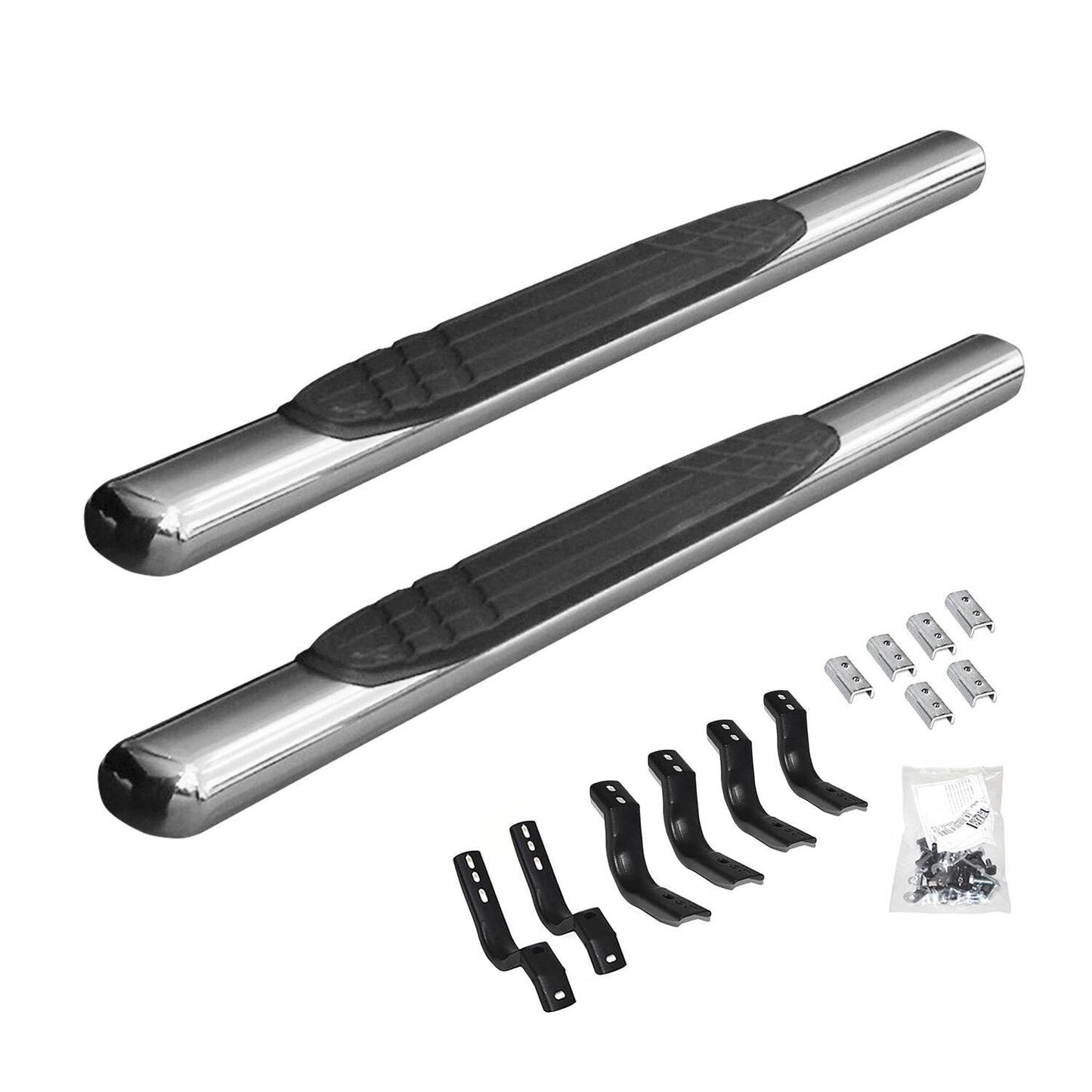 4 Inch OE Xtreme SideSteps With Mounting Bracket Kit Polished Stainless Steel 1999-2016 Ford F-250/F-350 Standard Cab Go Rhino
