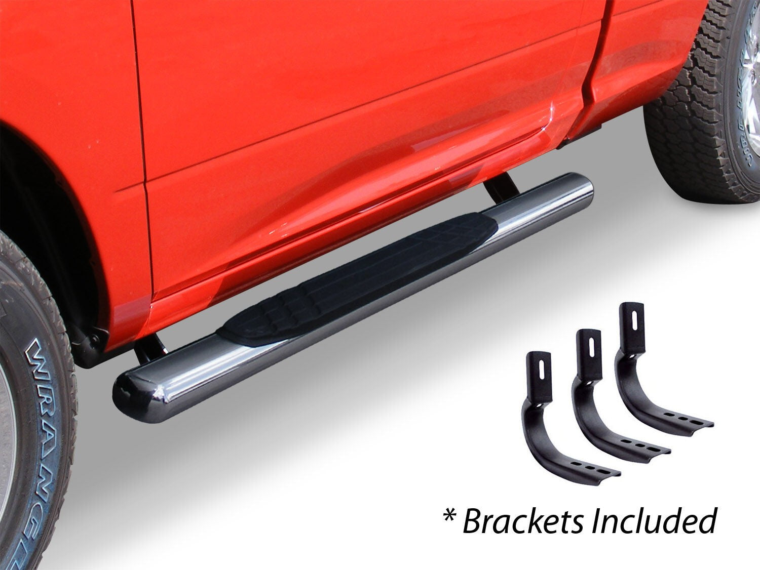 4 Inch OE Xtreme SideSteps With Mounting Bracket Kit Polished Stainless Steel 1999-2016 Ford F-250/F-350 Standard Cab Go Rhino-1