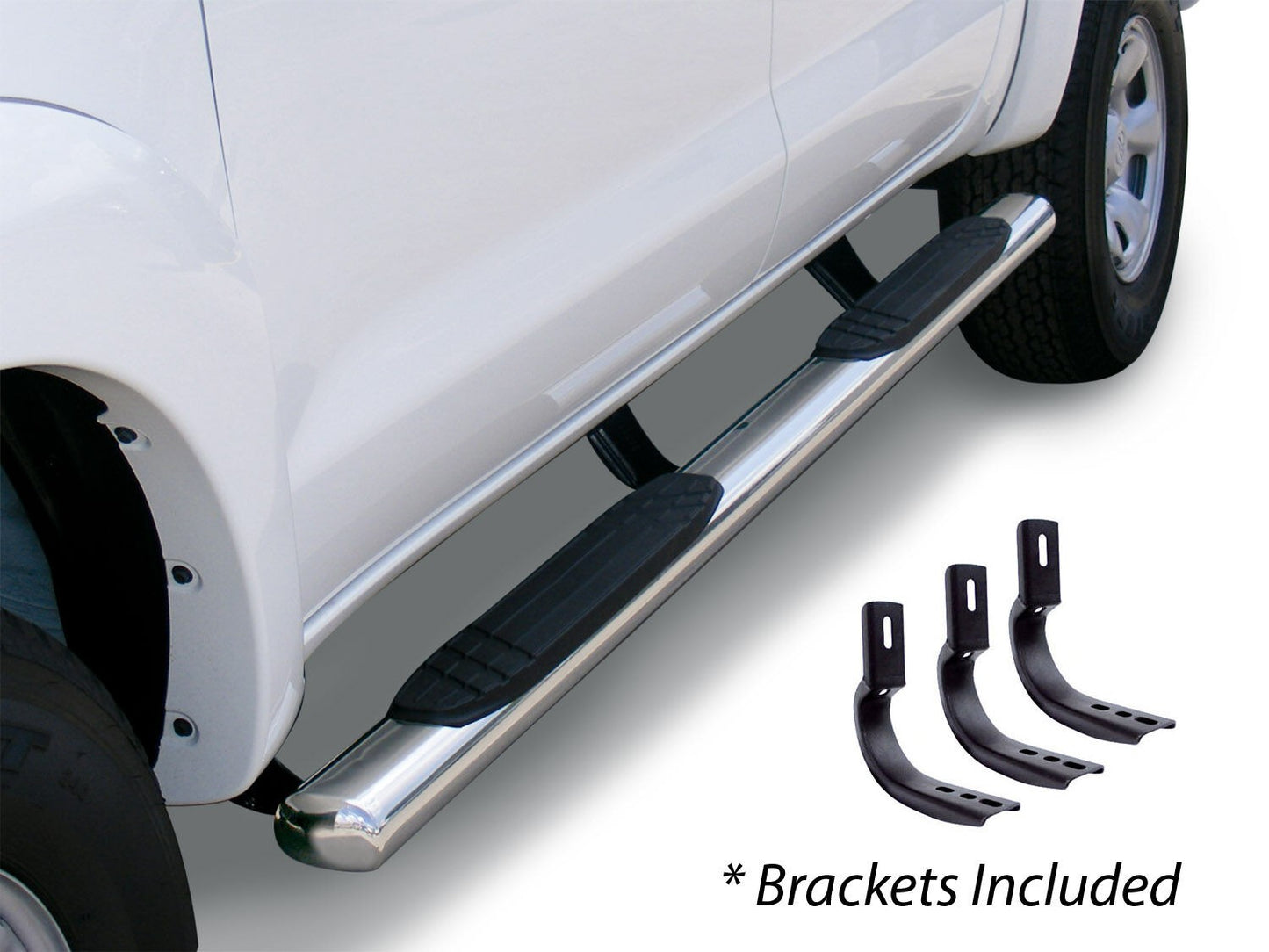 4 Inch OE Xtreme SideSteps With Mounting Bracket Kit Polished Stainless Steel 1999-2016 Ford F-250/F-350 Go Rhino