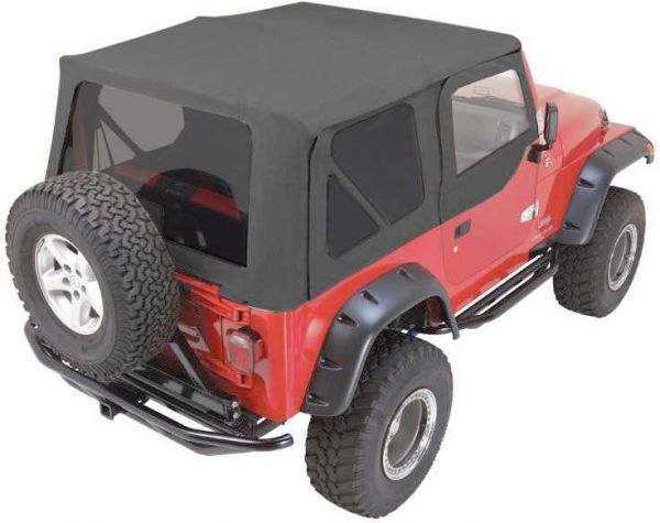 Complete Soft Top Tinted Window with Frame & Hardware for 1997-2006 Jeep Wrangler TJ Rampage-14
