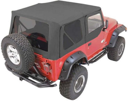 Complete Soft Top Tinted Window with Frame & Hardware for 1997-2006 Jeep Wrangler TJ Rampage-14