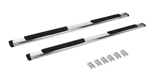 5 Inch OE Xtreme Low Profile Side Steps with Mounting Brackets Kit Polished Stainless Steel 2007-2013 Silverado/Sierra 1500 Go Rhino