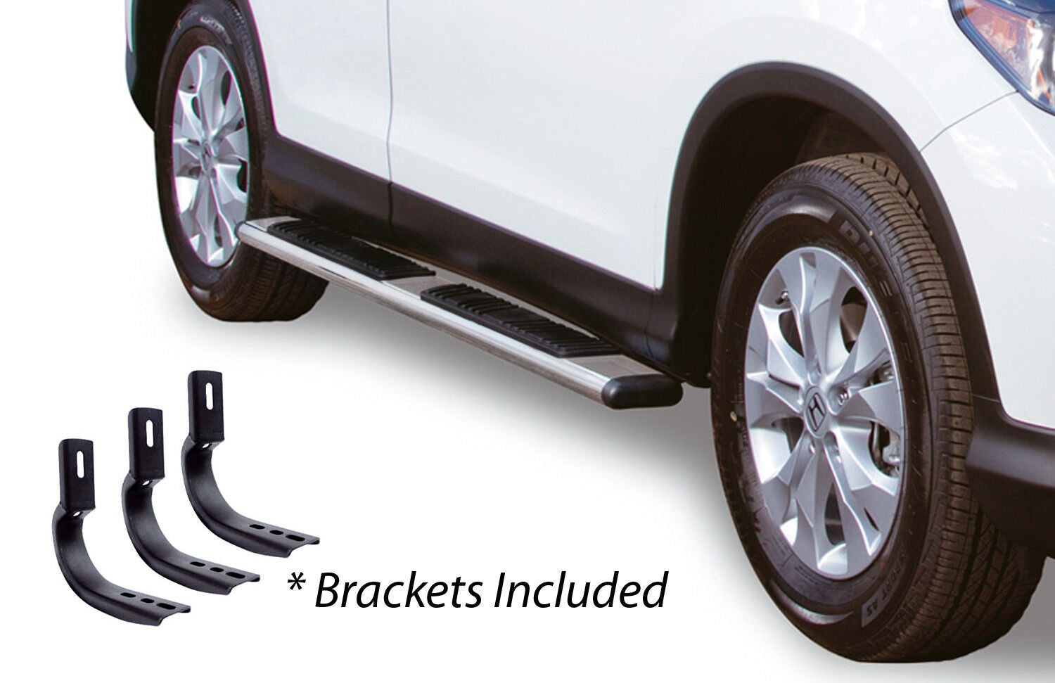 5 Inch OE Xtreme Low Profile Side Steps with Mounting Brackets Kit Polished Stainless Steel 2007-2013 Silverado/Sierra 1500 Go Rhino-1