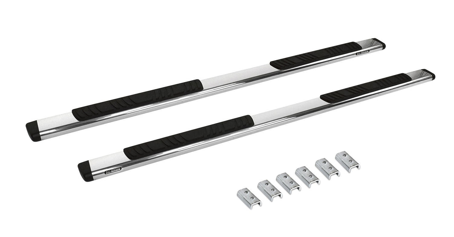 5 Inch OE Xtreme Low Profile SideSteps With Mounting Bracket Kit Polished Stainless Steel 2007-2013 Silverado/Sierra 1500/2500 HD Go Rhino