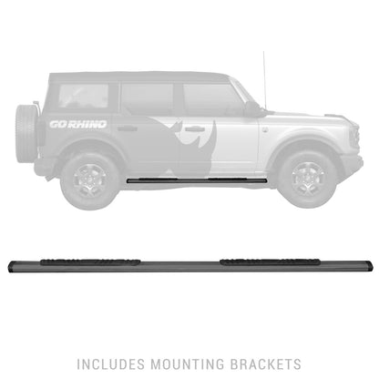 5 Inch OE Xtreme Low Profile SideSteps With Mounting Bracket Kit Textured Black 2021-2025 Ford Bronco Go Rhino-3