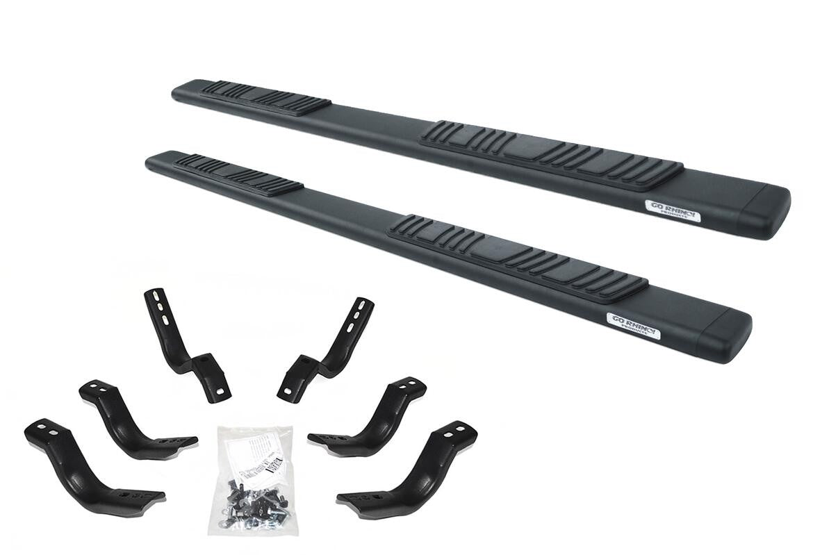 5 Inch OE Xtreme Low Profile SideSteps With Mounting Bracket Kit Textured Black 2015-2026 Ford F-150/ F-250/F-350 2 Door Go Rhino