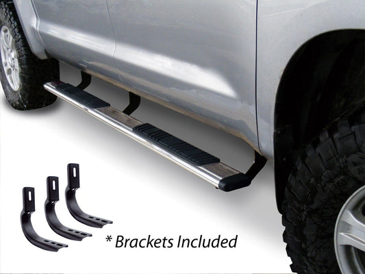 5 Inch OE Xtreme Low Profile SideSteps With Mounting Bracket Kit Polished Stainless Steel 2020-2025 Jeep Gladiator Go Rhino-1
