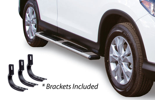 5 Inch OE Xtreme Low ProfileSideSteps With Mounting Bracket Kit Polished Stainless Steel 2011-2013 Kia Sportage Go Rhino