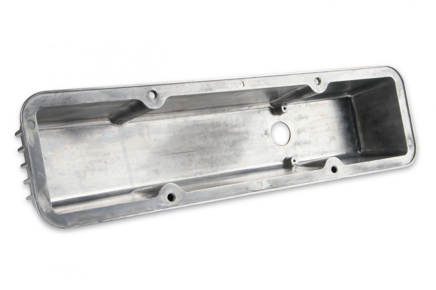 Cast Aluminum Finned Valve Covers Polished Fits 1958-1986 Chevrolet 283-400 Mr Gasket-1