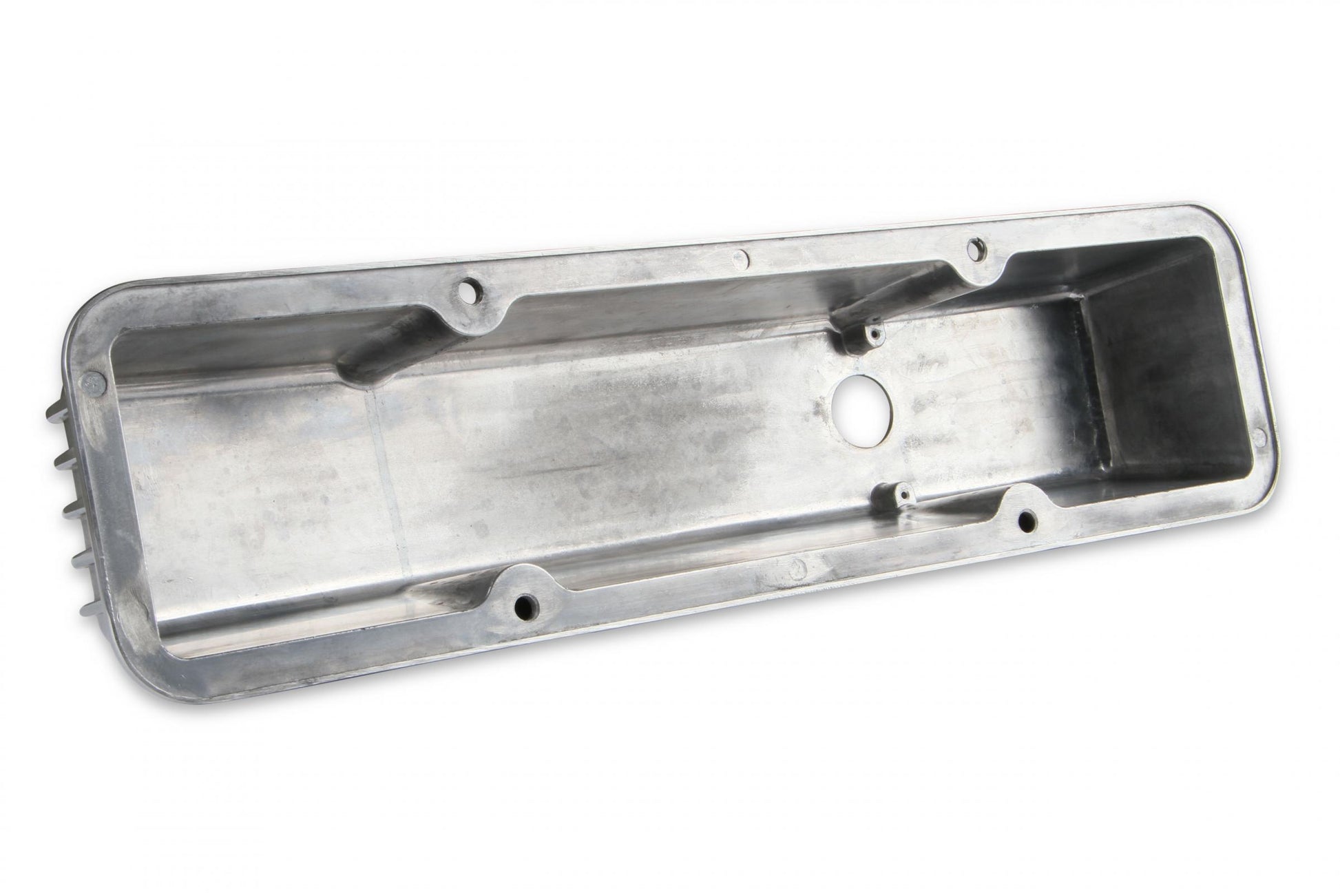 Cast Aluminum Finned Valve Covers Polished Fits 1958-1986 Chevrolet 283-400 Mr Gasket-1