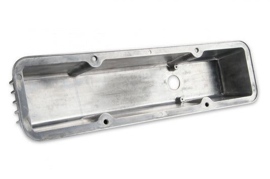 Cast Aluminum Finned Valve Covers Polished Fits 1958-1986 Chevrolet 283-400 Mr Gasket-1