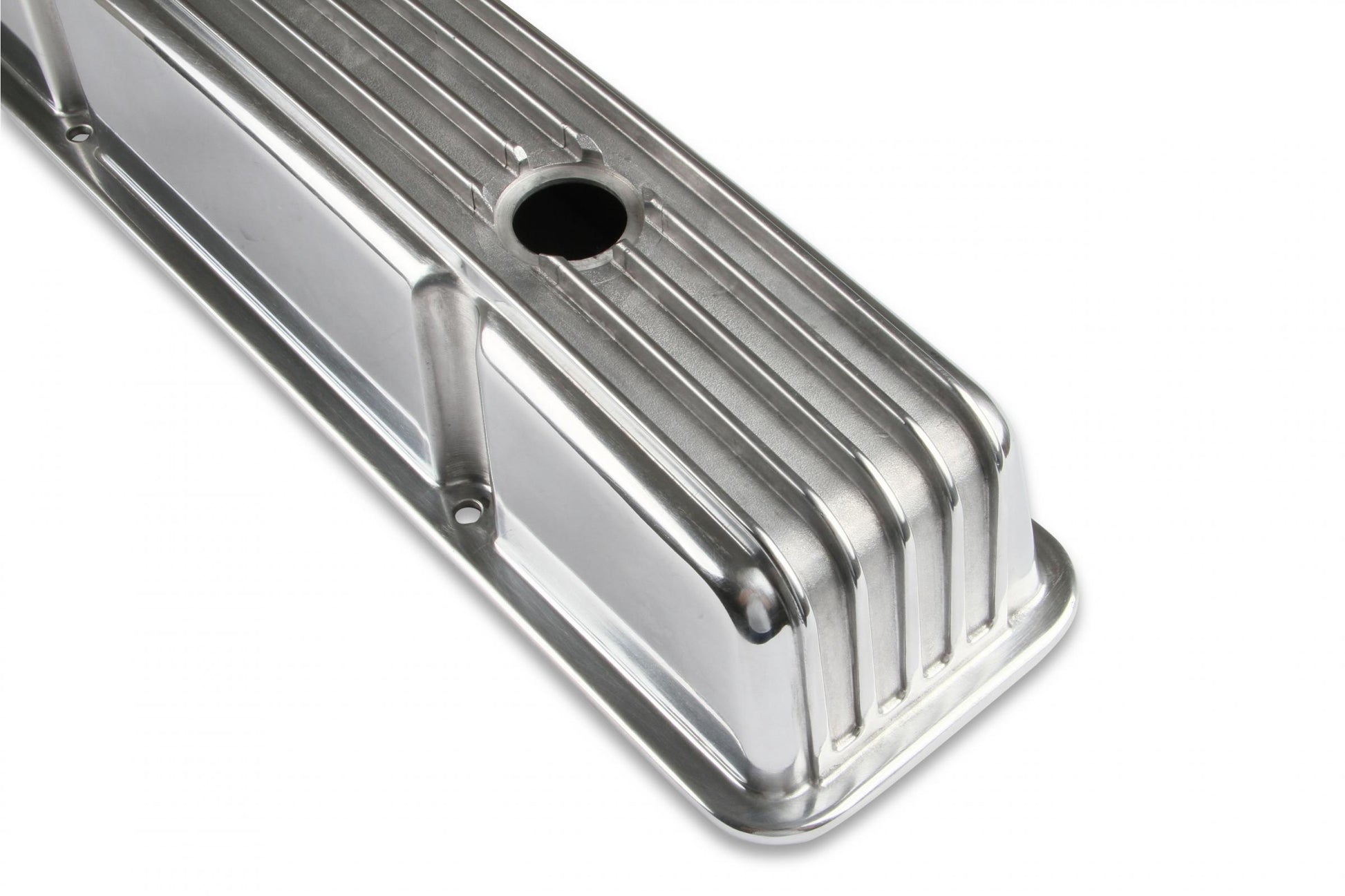 Cast Aluminum Finned Valve Covers Polished Fits 1958-1986 Chevrolet 283-400 Mr Gasket-2
