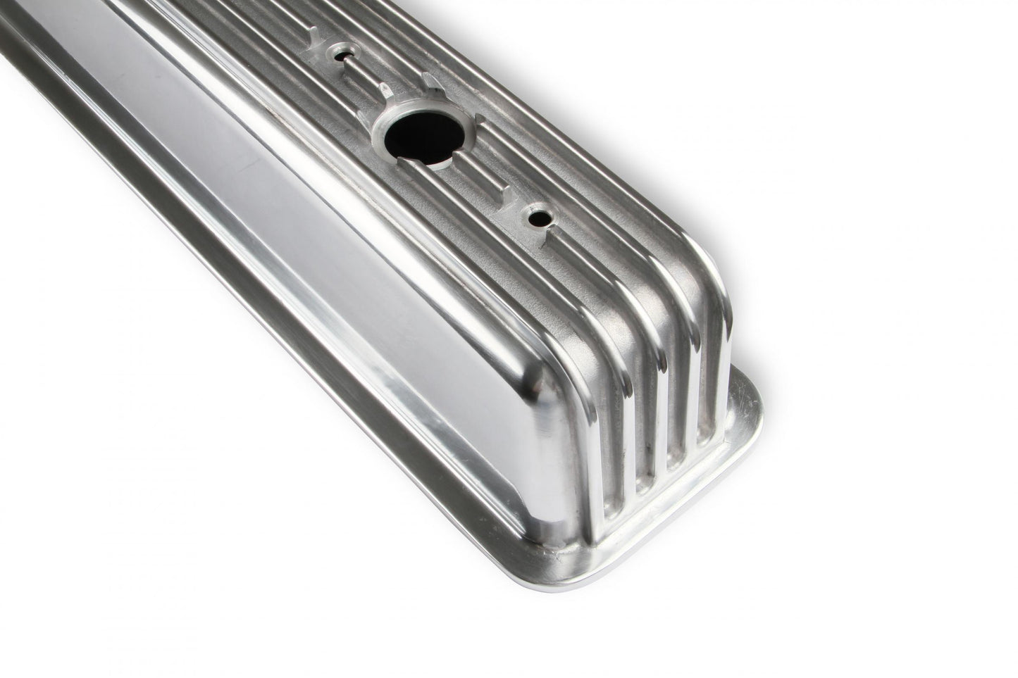 Cast Aluminum Ball Milled Center Bolt Valve Covers Polished Fits 1987-1997 Chevrolet 305/350 Small Block Mr Gasket-2