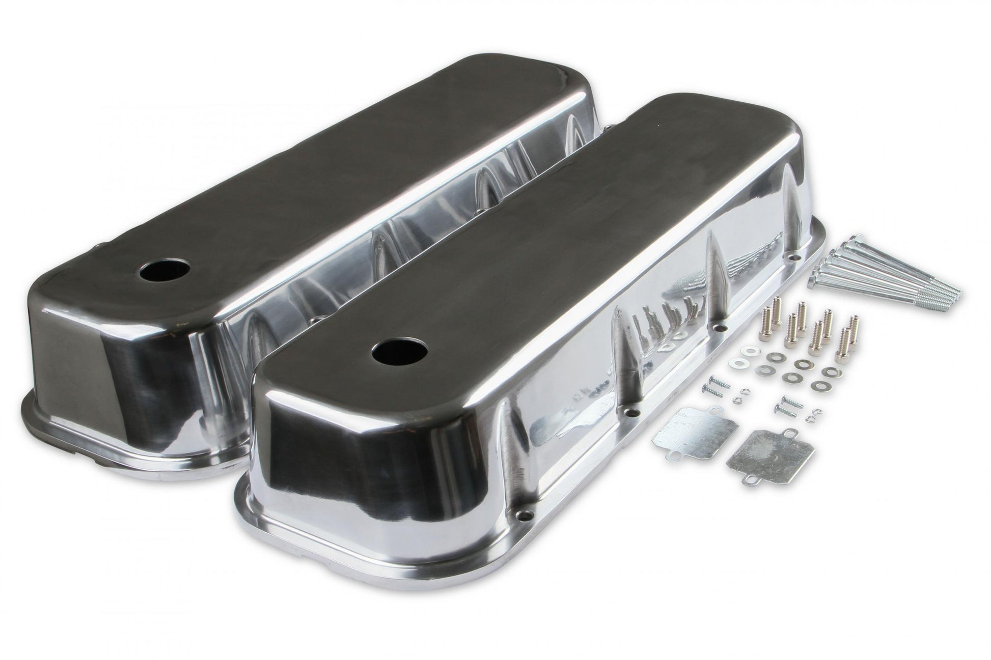 Cast Aluminum Tall Valve Covers Polished Fits 1965-2000 Chevrolet 396-454 Big Block Mr Gasket