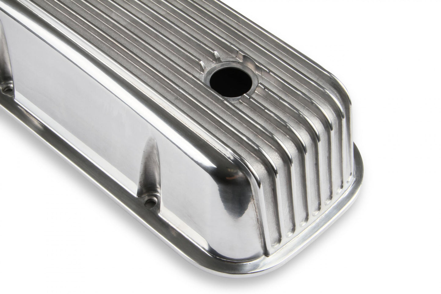 Cast Aluminum Tall Valve Covers Polished Finned Fits 1965-2000 Chevrolet 396-454 Big Block Mr Gasket-2
